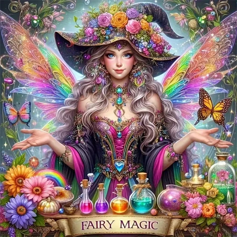 Magic Rainbow Wing Floral Witch Potion Jigsaw Puzzle, Fairy Magic Butterfly Garden Kids Room Wall Decor
Magic Rainbow Wing Floral Witch Potion Jigsaw Puzzle, Fairy Magic Butterfly Garden Kids Room Wall Decor