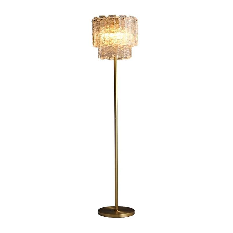 Modern American Brass Floor Lamp Straight Standard Lamp Clear Glass Lampshade Standing Lamp for Living Room Bedside Decor
Modern American Brass Floor Lamp Straight Standard Lamp Clear Glass Lampshade Standing Lamp for Living Room Bedside Decor
