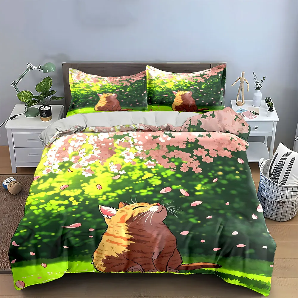 "Cat Blossom Nature Decor Set" Bedding Set with 1 Duvet Cover 2 Pillowcases Single Double King Queen, Gift
"Cat Blossom Nature Decor Set" Bedding Set with 1 Duvet Cover 2 Pillowcases Single Double King Queen, Gift