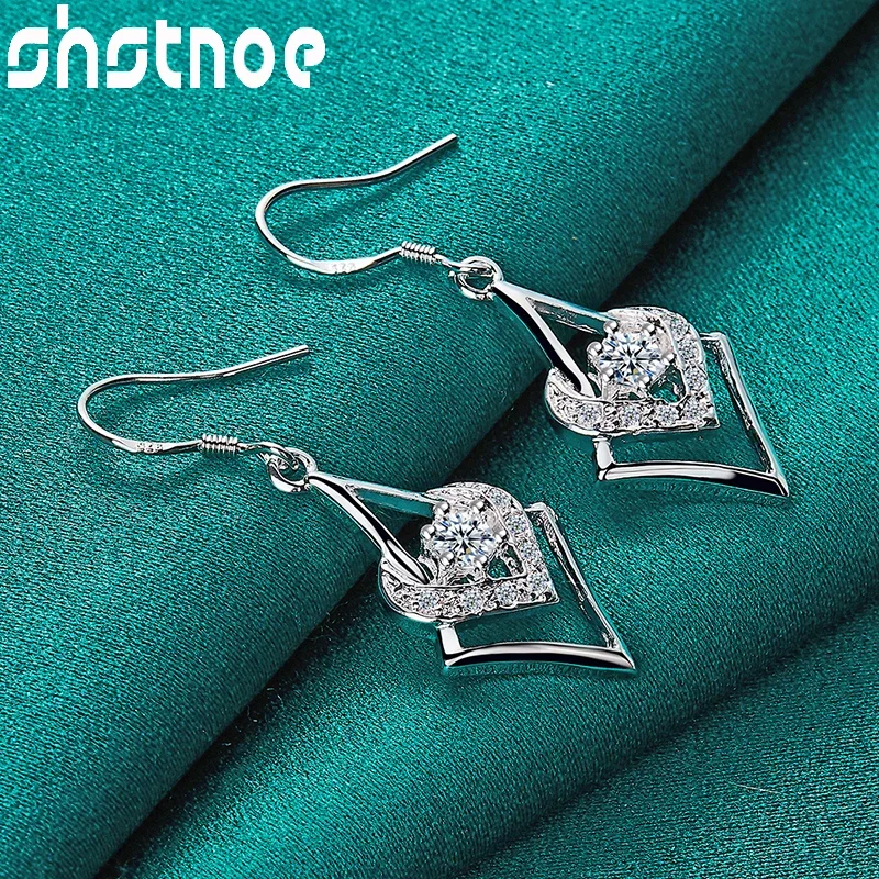SHSTONE 925 Sterling Silver Diamond Heart AAA Zircon Earrings For Women Fashion Party Engagement Wedding Valentines Fine Jewelry
SHSTONE 925 Sterling Silver Diamond Heart AAA Zircon Earrings For Women Fashion Party Engagement Wedding Valentines Fine Jewelry