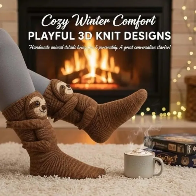 Cute Crocheted Sloth Panda Socks 3D Knitted Animal Floor Design Warm Creative Gift for Children Fun Novelty
Cute Crocheted Sloth Panda Socks 3D Knitted Animal Floor Design Warm Creative Gift for Children Fun Novelty