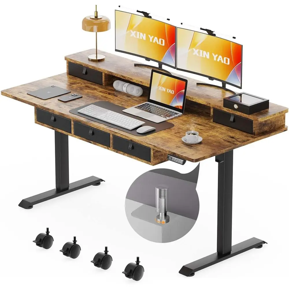 Электрический регулируемый по высоте стол-трансформер Extra Wide, 63x30 дюймов, с местом для хранения, выдерживает нагрузку до 130 кг, эргономичный, на колесиках
Электрический регулируемый по высоте стол-трансформер Extra Wide, 63x30 дюймов, с местом для хранения, выдерживает нагрузку до 130 кг, эргономичный, на колесиках