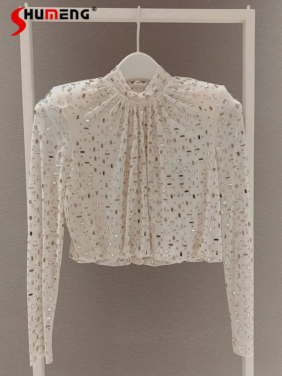 Female Socialite Hot Diamond Pullover Sun Protection Shirts Thin Long-sleeve Chiffon Tops Women's 2024 Summer Unique Chic Blouse
Female Socialite Hot Diamond Pullover Sun Protection Shirts Thin Long-sleeve Chiffon Tops Women's 2024 Summer Unique Chic Blouse