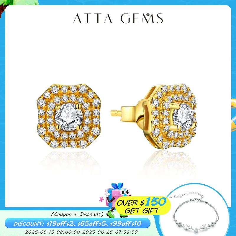 ATTAGEMS Luxurly D VVS1 Color Moissanite Stud Earrings For Women Top Quality 100% 925 Sterling Silver Sparkling Wedding Jewelry
ATTAGEMS Luxurly D VVS1 Color Moissanite Stud Earrings For Women Top Quality 100% 925 Sterling Silver Sparkling Wedding Jewelry