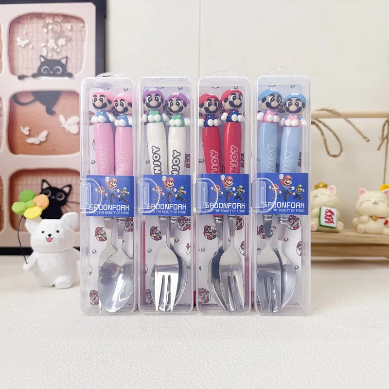 Super Mario fork spoon two-piece set cartoon fork spoon tableware for portable bento meals when going out
Super Mario fork spoon two-piece set cartoon fork spoon tableware for portable bento meals when going out