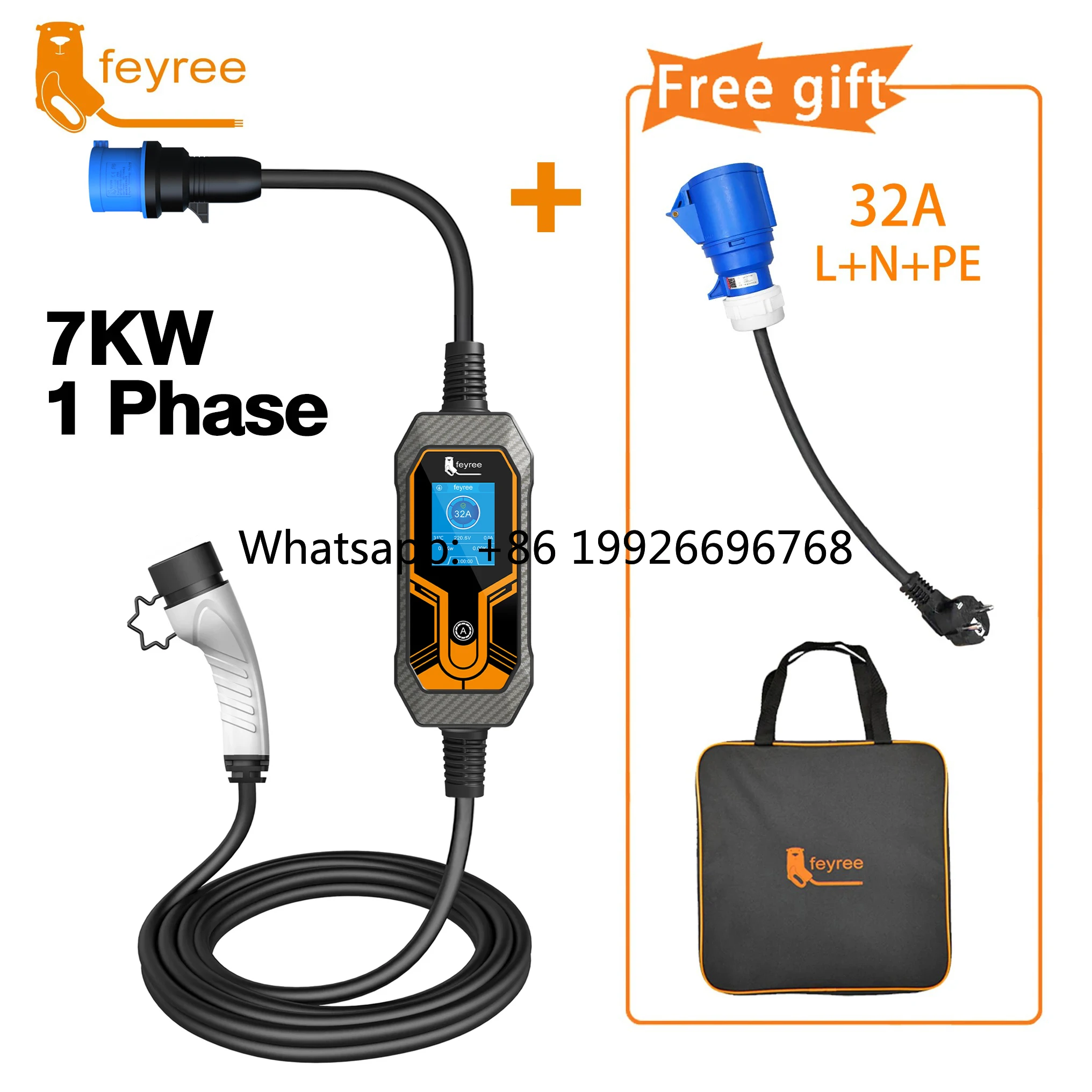 Портативное зарядное устройство для электромобилей Feyree 7 кВт, 32 А, быстрая зарядка переменного тока, с адаптером Schuko 16 А, новое, тип 2
Портативное зарядное устройство для электромобилей Feyree 7 кВт, 32 А, быстрая зарядка переменного тока, с адаптером Schuko 16 А, новое, тип 2
