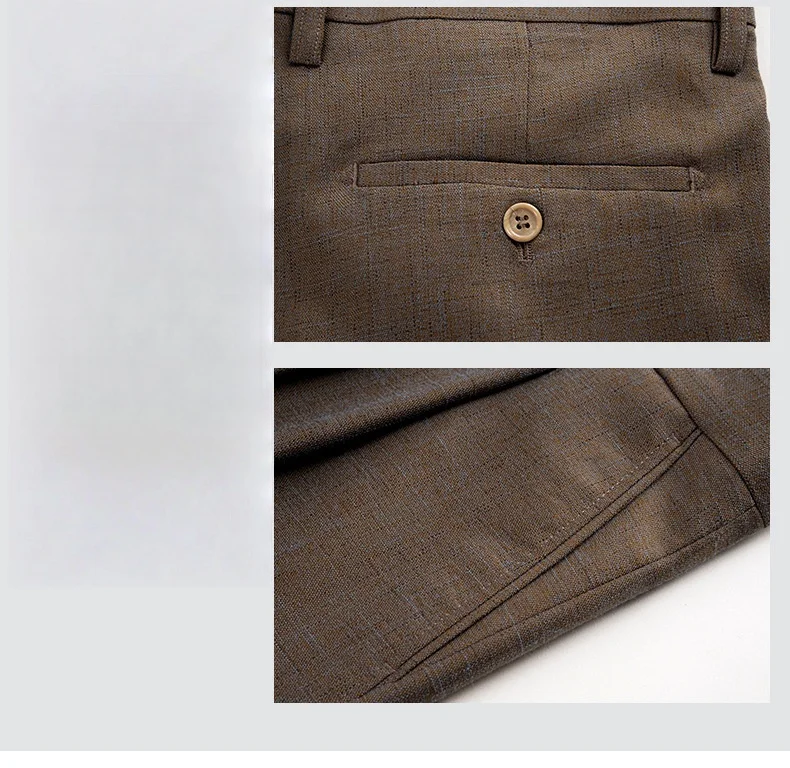 High Waist Double Pleated Men's Linen Suit Pants Loose Straight Dress Trousers for Summer Wedding Formal Sizes 40 42 44
High Waist Double Pleated Men's Linen Suit Pants Loose Straight Dress Trousers for Summer Wedding Formal Sizes 40 42 44