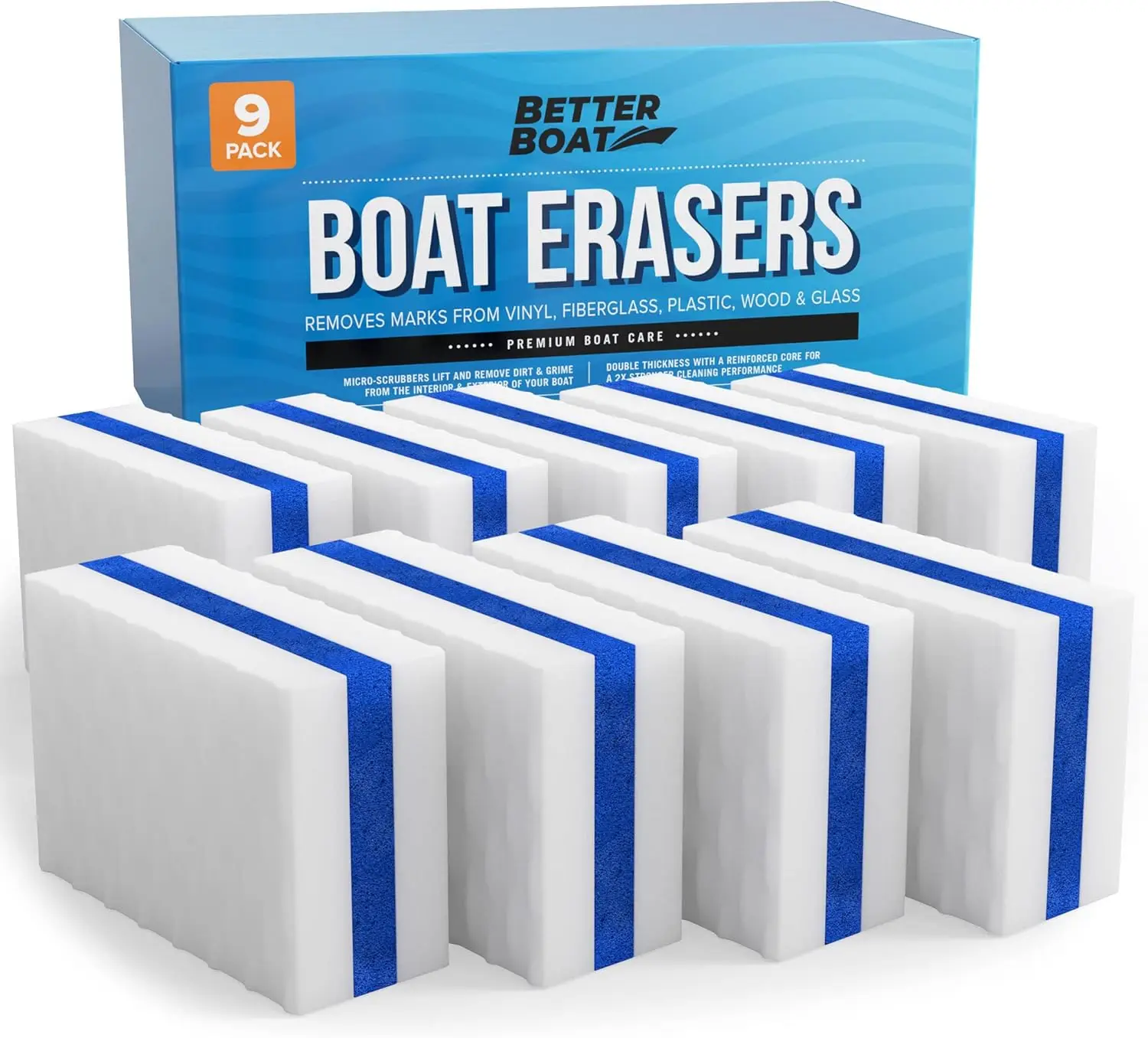 Boat Cleaning Sponge for Scuff Marks & Grime with Reinforced Core, Safe on Fiberglass Vinyl Gelcoat Deck Hull
Boat Cleaning Sponge for Scuff Marks & Grime with Reinforced Core, Safe on Fiberglass Vinyl Gelcoat Deck Hull