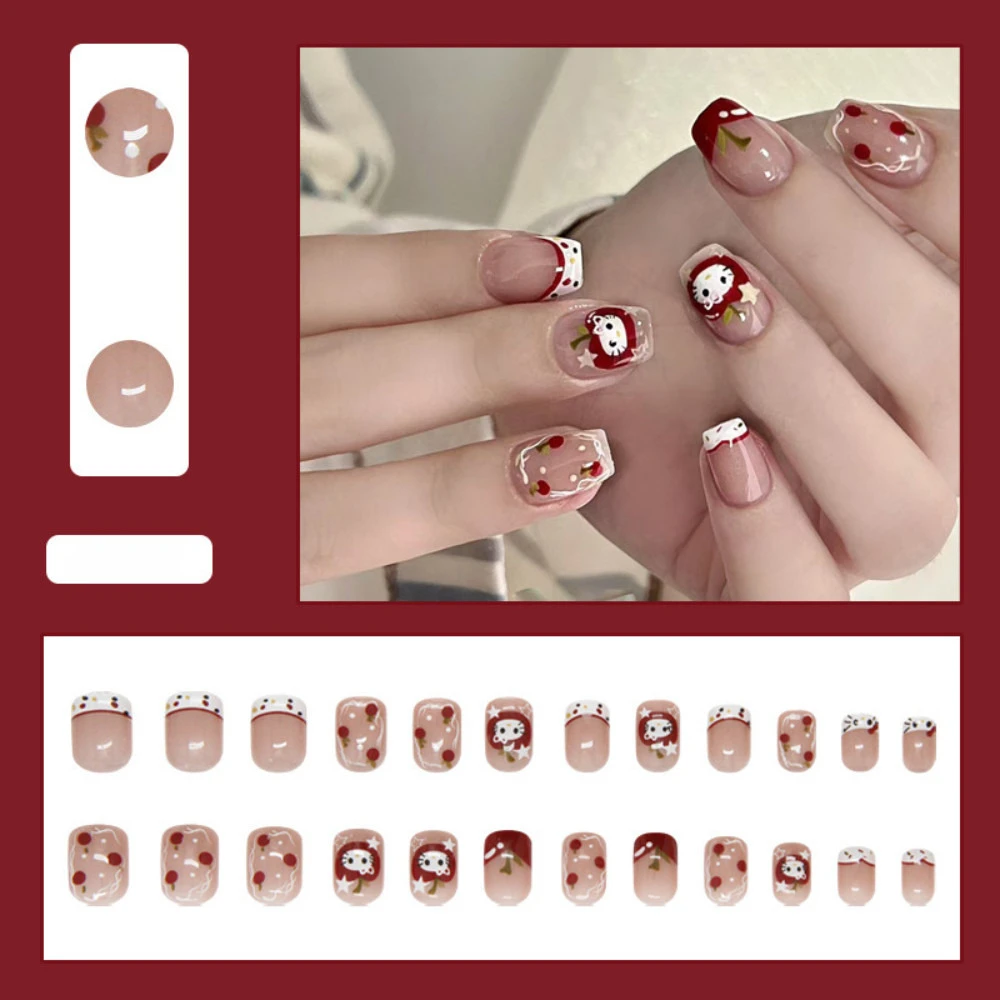24 Pieces Christmas Wine Red False Nail Simple Short-sleeved Color-changing Gradient Whitening Wearable Fake Nail Wholesale
24 Pieces Christmas Wine Red False Nail Simple Short-sleeved Color-changing Gradient Whitening Wearable Fake Nail Wholesale