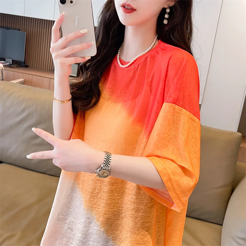 2024 new sun protection clothes printed loose medium long short sleeve top T-shirt
2024 new sun protection clothes printed loose medium long short sleeve top T-shirt