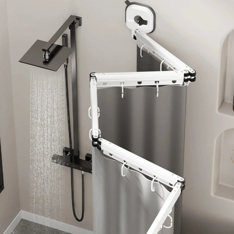 Занавеска для душа на присоске — водонепроницаемая, складная, для разделения влажной/сухой уборки, компактная перегородка для ванной комнаты 
Занавеска для душа на присоске — водонепроницаемая, складная, для разделения влажной/сухой уборки, компактная перегородка для ванной комнаты