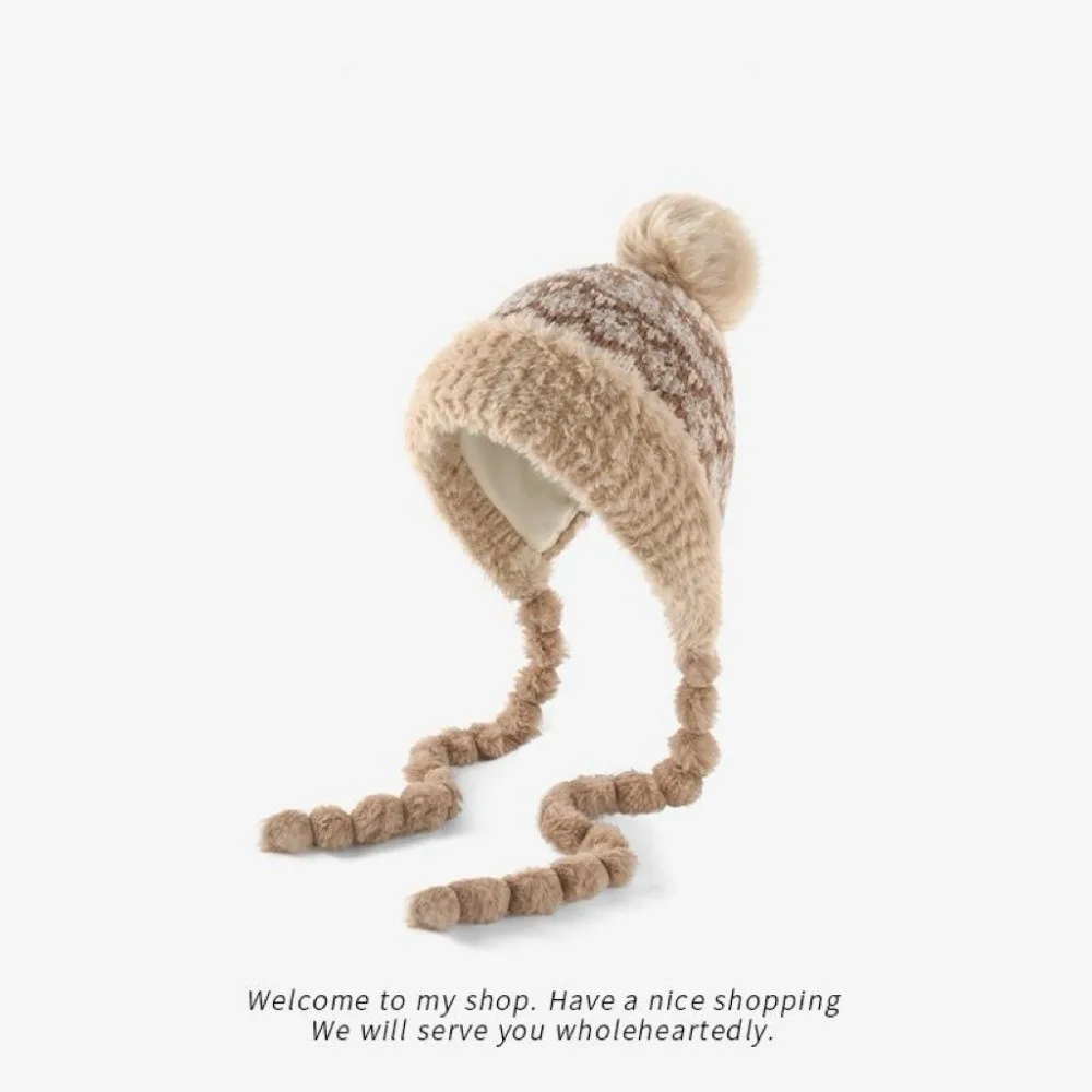 Утолщенная теплая теплая шапка для защиты ушей, милая плюшевая шапка для защиты ушей в этническом стиле, толстая шапка с помпоном, пушистая шапка с медвежьими ушками для женщин 
Утолщенная теплая теплая шапка для защиты ушей, милая плюшевая шапка для защиты ушей в этническом стиле, толстая шапка с помпоном, пушистая шапка с медвежьими ушками для женщин