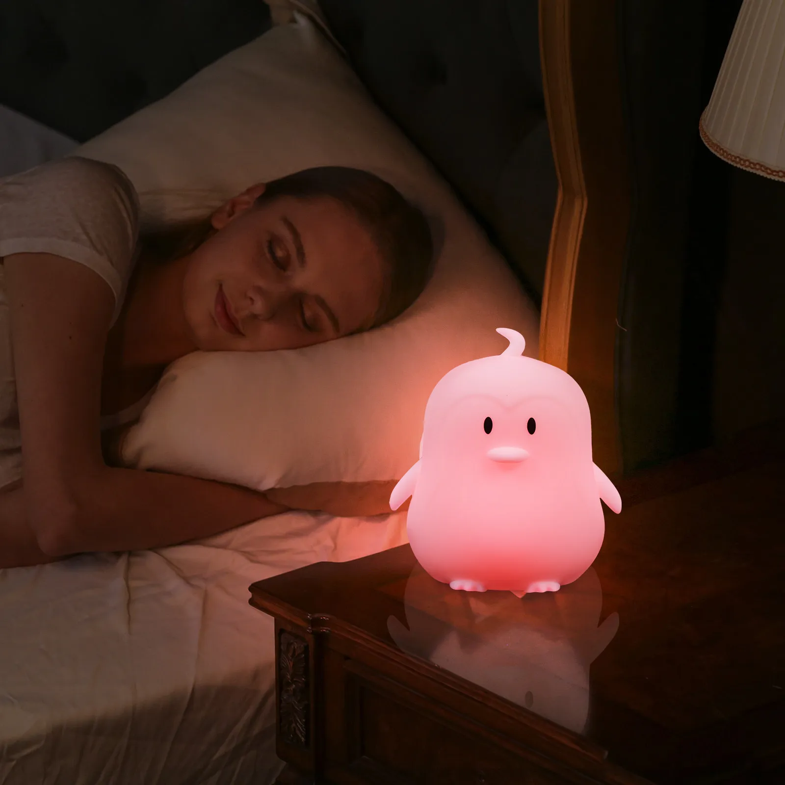 1Set Penguin Color-Changing Silicone Patting Lamp Bedside Night Light Nursery Night Lamp Decor Penguin Shape Light
1Set Penguin Color-Changing Silicone Patting Lamp Bedside Night Light Nursery Night Lamp Decor Penguin Shape Light
