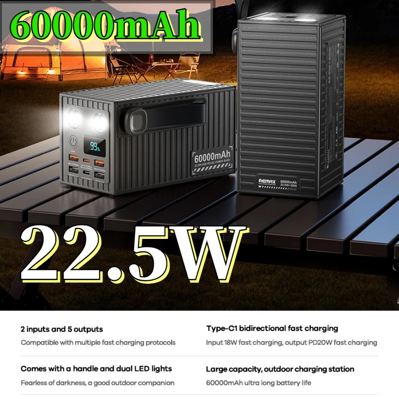 Новый портативный аккумулятор 22.5W с быстрой зарядкой, 60000 мАч, большой емкости, со светодиодной подсветкой для кемпинга и активного отдыха
Новый портативный аккумулятор 22.5W с быстрой зарядкой, 60000 мАч, большой емкости, со светодиодной подсветкой для кемпинга и активного отдыха