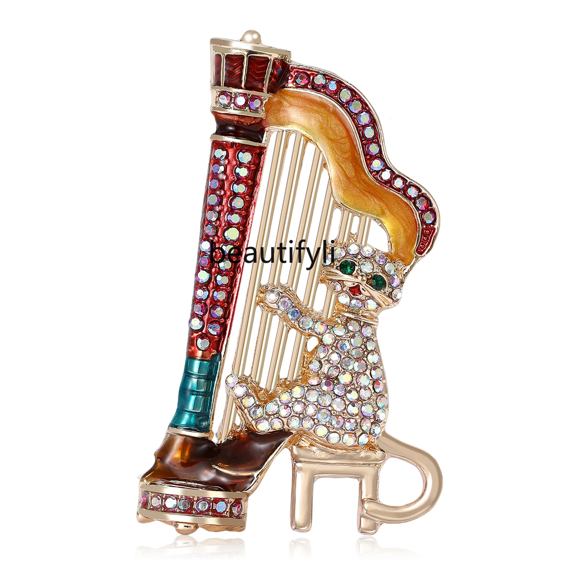 Creative personalized harp cat brooch, alloy jewelry corsage high-end jewelry manufacturers wholesale
Creative personalized harp cat brooch, alloy jewelry corsage high-end jewelry manufacturers wholesale