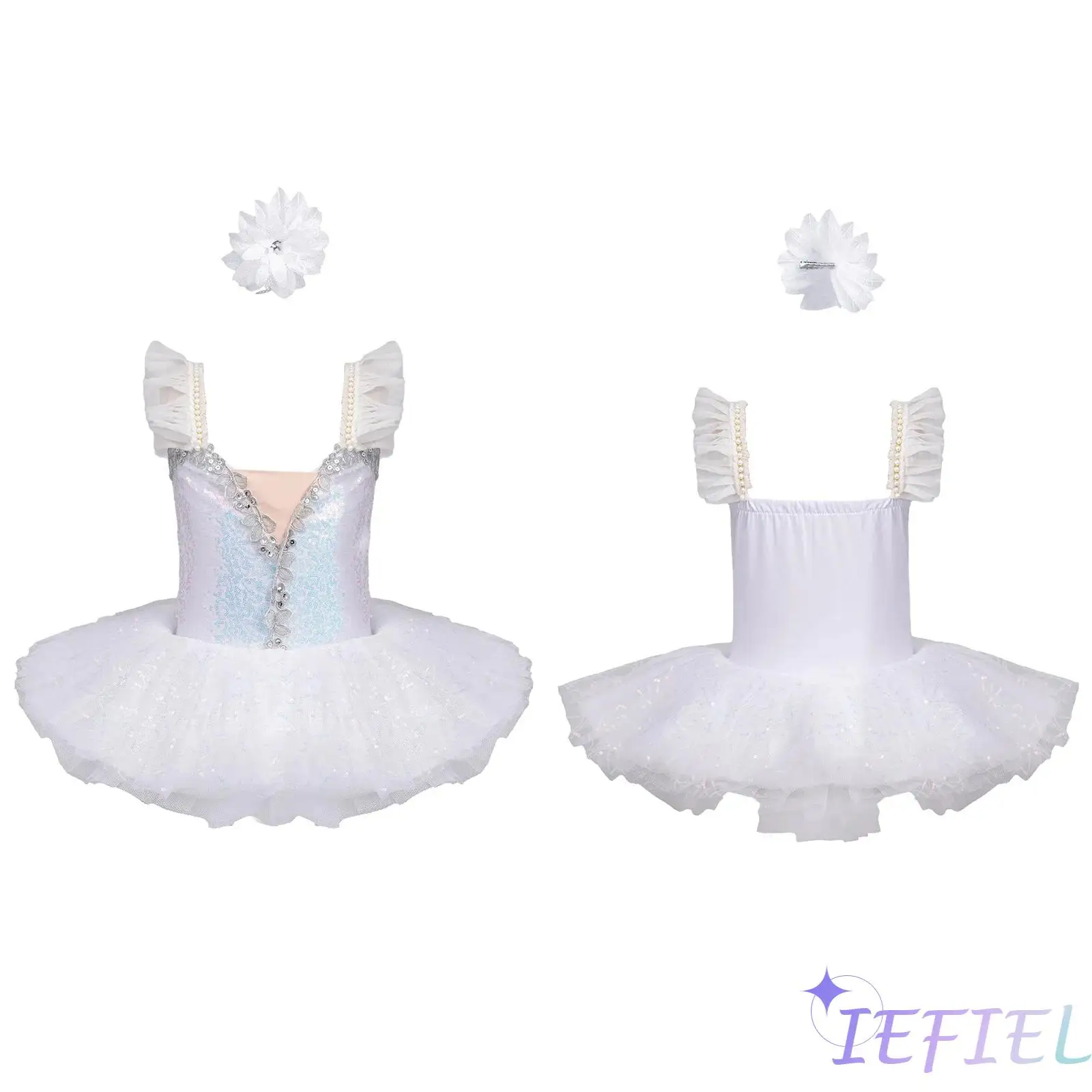 Kids Girls Ballet Dance Tutu Adjustable Shoulder Straps Shiny Sequins Dance Dress+Floral Headwear for Stage Performance Costume
Kids Girls Ballet Dance Tutu Adjustable Shoulder Straps Shiny Sequins Dance Dress+Floral Headwear for Stage Performance Costume