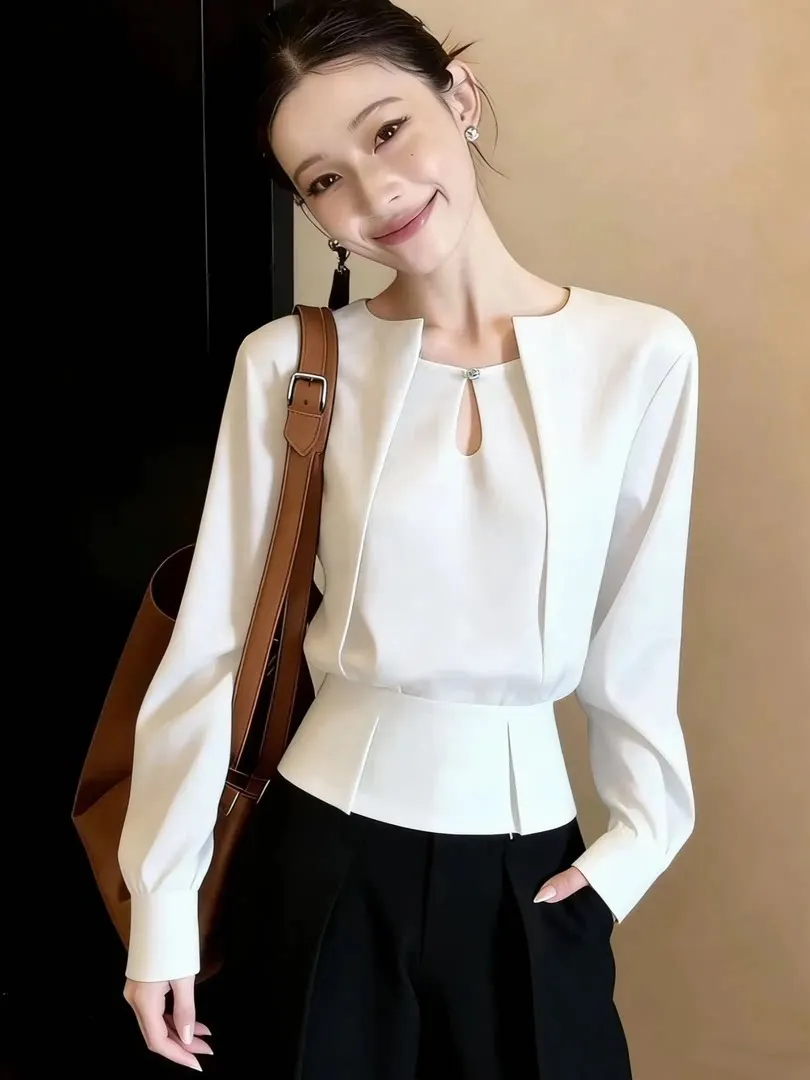 Elegant Black Hollow out Waist-Cinching Long Sleeve Shirt Women's Fashion Commute Style Spring 2026 Chinoiserie Premium Quality
Elegant Black Hollow out Waist-Cinching Long Sleeve Shirt Women's Fashion Commute Style Spring 2026 Chinoiserie Premium Quality