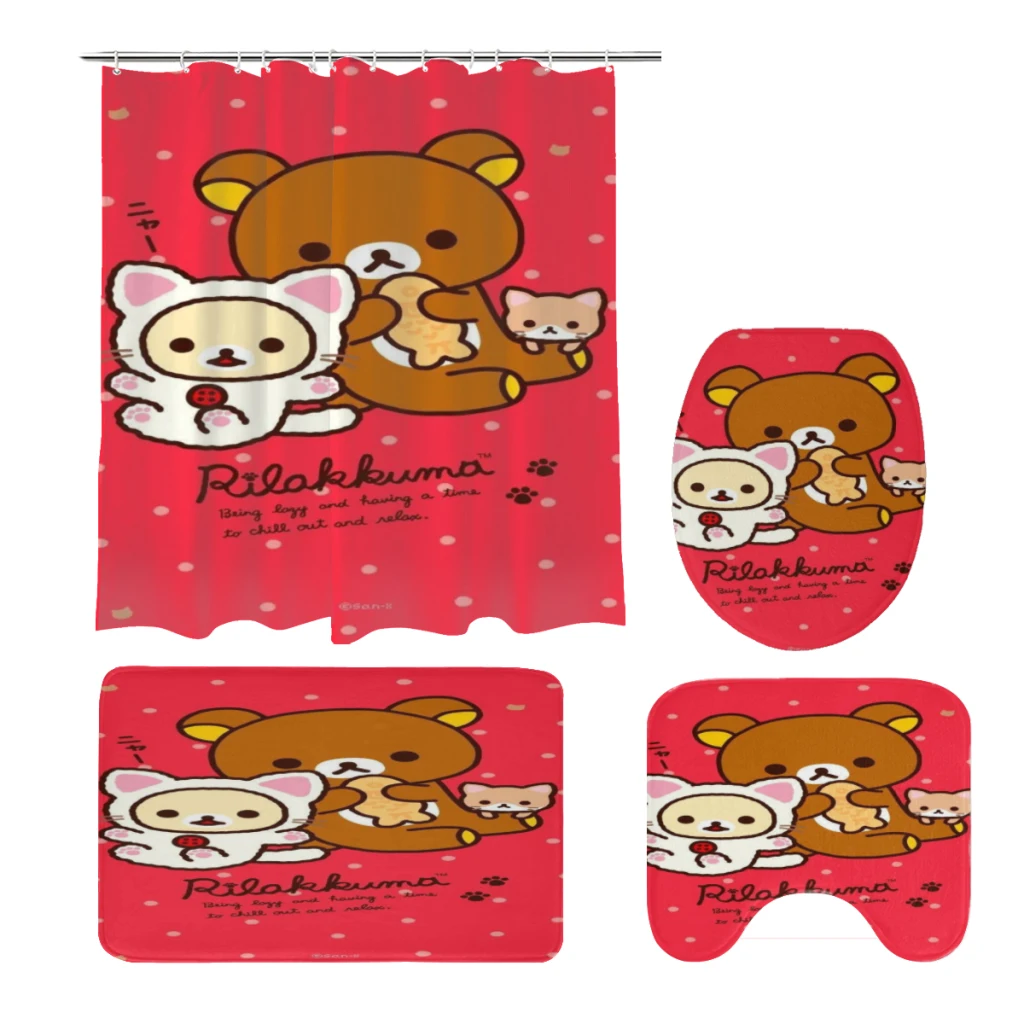 Rilakkuma 4pcs/set Shower Curtain Waterproof Polyester Bath Curtain Home New Year Bedroom Cartoon Curtains
Rilakkuma 4pcs/set Shower Curtain Waterproof Polyester Bath Curtain Home New Year Bedroom Cartoon Curtains