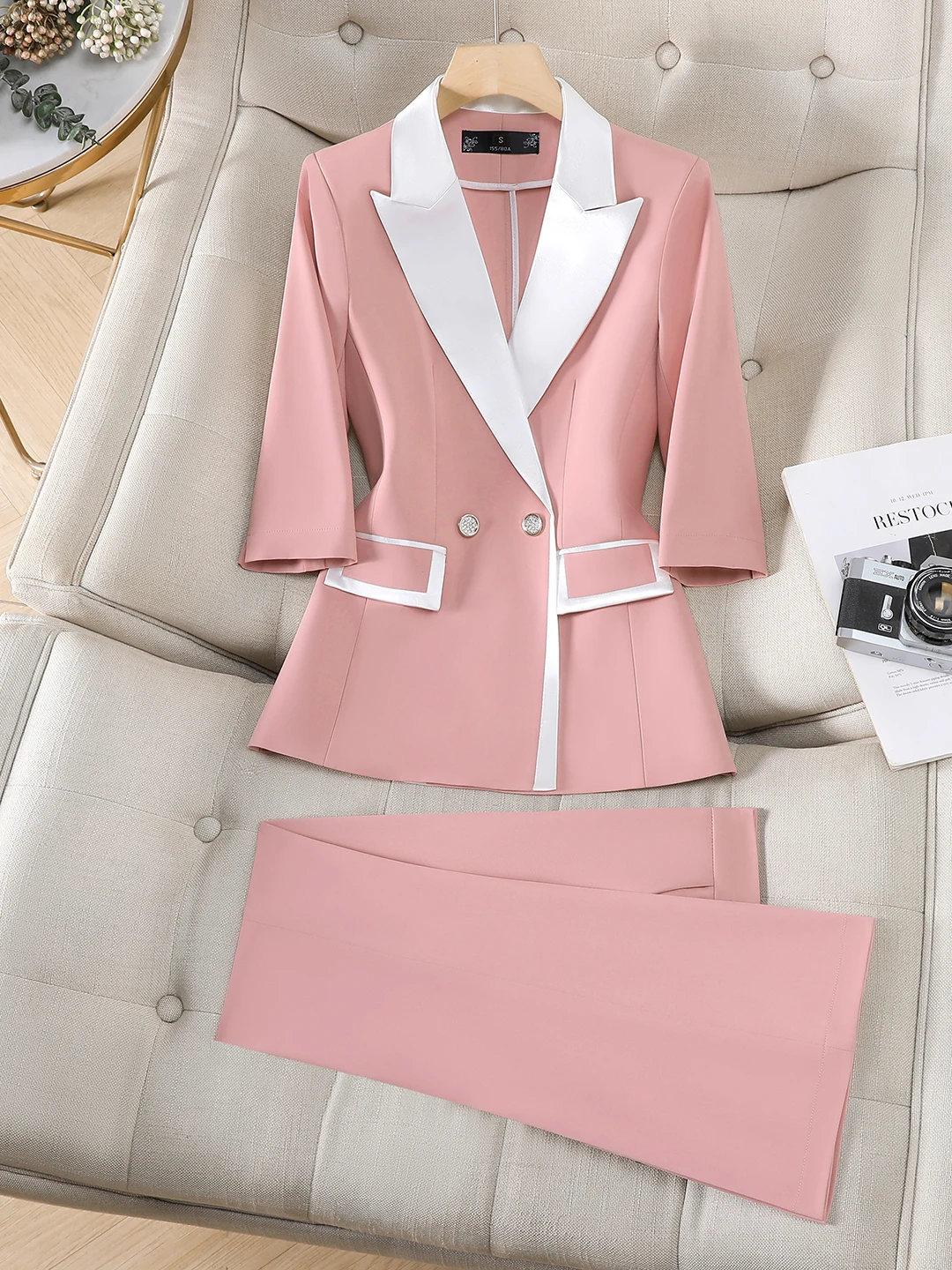 Business Commute Formal Workwear Suit Set Women's Spring New High-End Feel Waist-Cinching OL Color Block Suit Professional Style
Business Commute Formal Workwear Suit Set Women's Spring New High-End Feel Waist-Cinching OL Color Block Suit Professional Style