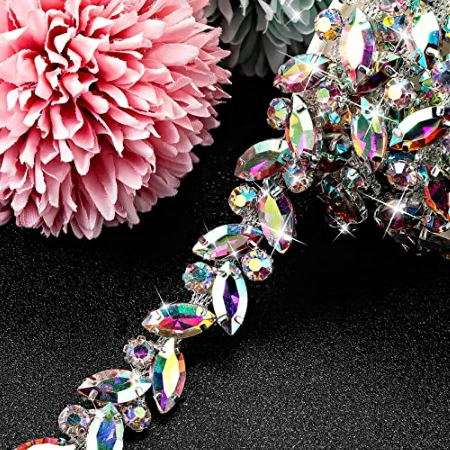 Rhinestone Chain Trim Applique Embellishment Crystal Wedding Bridal Costume Flower Leaf Chain Sewing Bling Trim for Jewelry DIY
Rhinestone Chain Trim Applique Embellishment Crystal Wedding Bridal Costume Flower Leaf Chain Sewing Bling Trim for Jewelry DIY