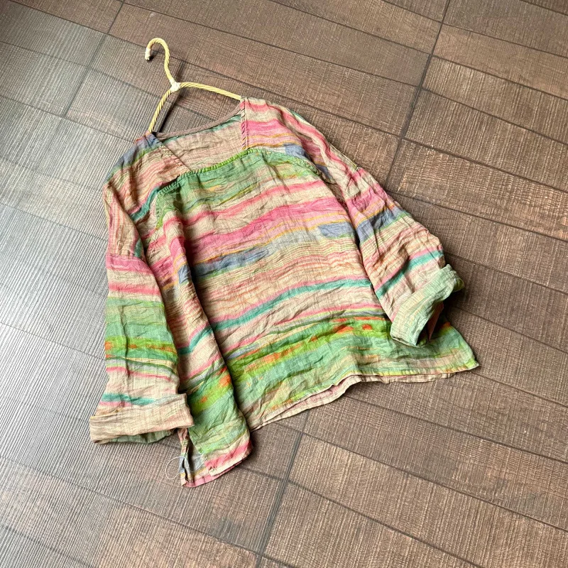 2026 Summer Designer Digital Printed Thin Ramie Blouse Women Square Neck Loose Hanfu Style Casual Artistic Linen Tops for Women
2026 Summer Designer Digital Printed Thin Ramie Blouse Women Square Neck Loose Hanfu Style Casual Artistic Linen Tops for Women