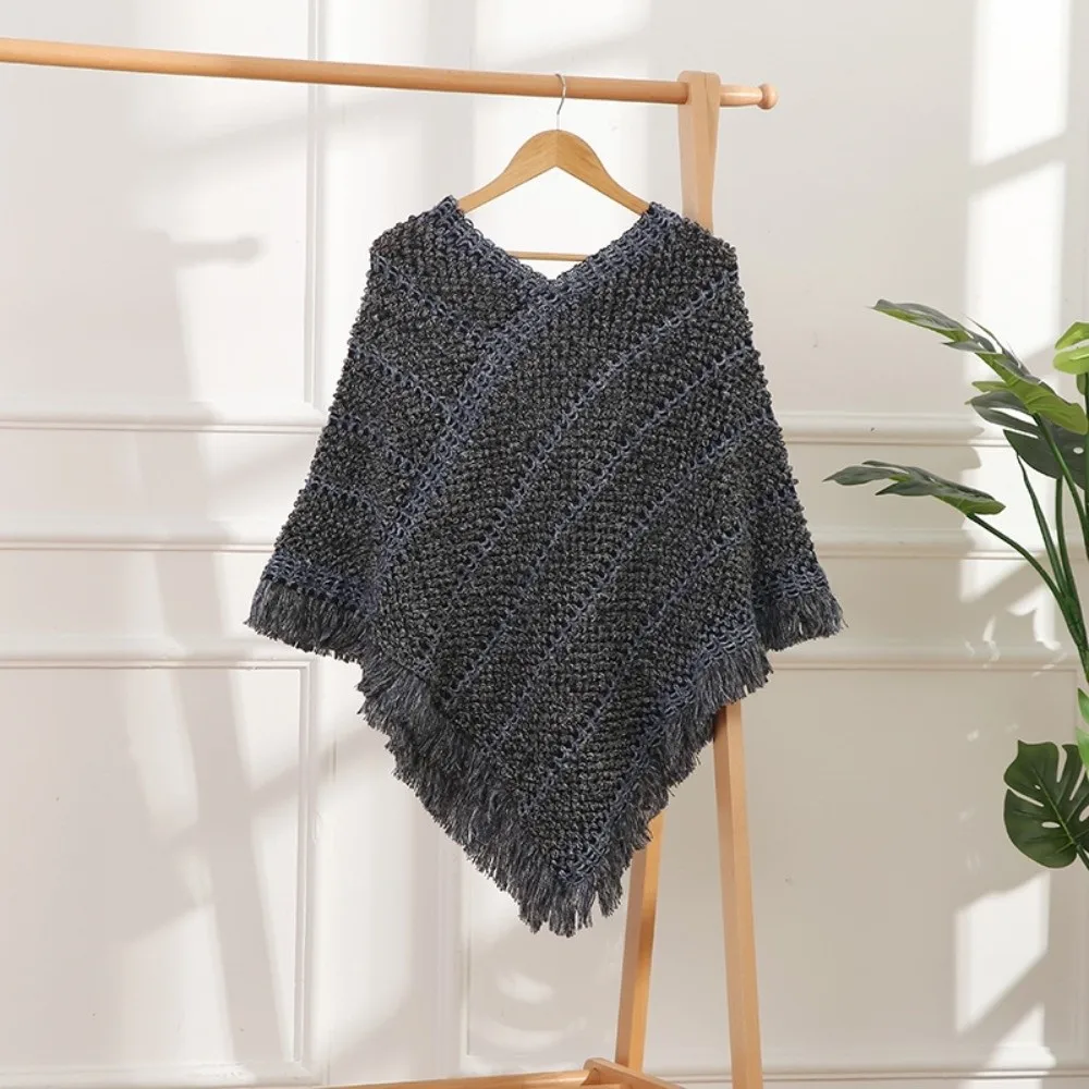 Модная осенне-зимняя теплая вязаная шаль в этническом стиле, полосатая шаль с кисточками, накидка, пальто, накладки для женщин и девочек
Модная осенне-зимняя теплая вязаная шаль в этническом стиле, полосатая шаль с кисточками, накидка, пальто, накладки для женщин и девочек