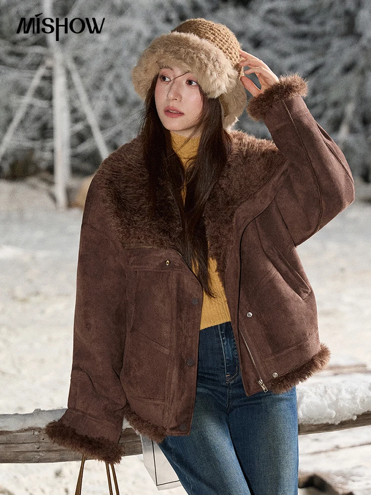 MISHOW Women's Blue Jacket 2025 Winter Blue Plush Turn-down Collar Zip-up Coat Fashion Casual Warm Loose Coat Woman MXE87W0917
MISHOW Women's Blue Jacket 2025 Winter Blue Plush Turn-down Collar Zip-up Coat Fashion Casual Warm Loose Coat Woman MXE87W0917