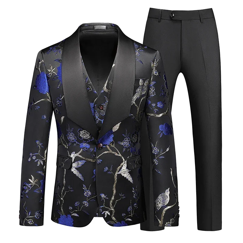 Boutique men's suits, fashionable urban suits, stage performance three-piece single-breasted patterned suits.
Boutique men's suits, fashionable urban suits, stage performance three-piece single-breasted patterned suits.