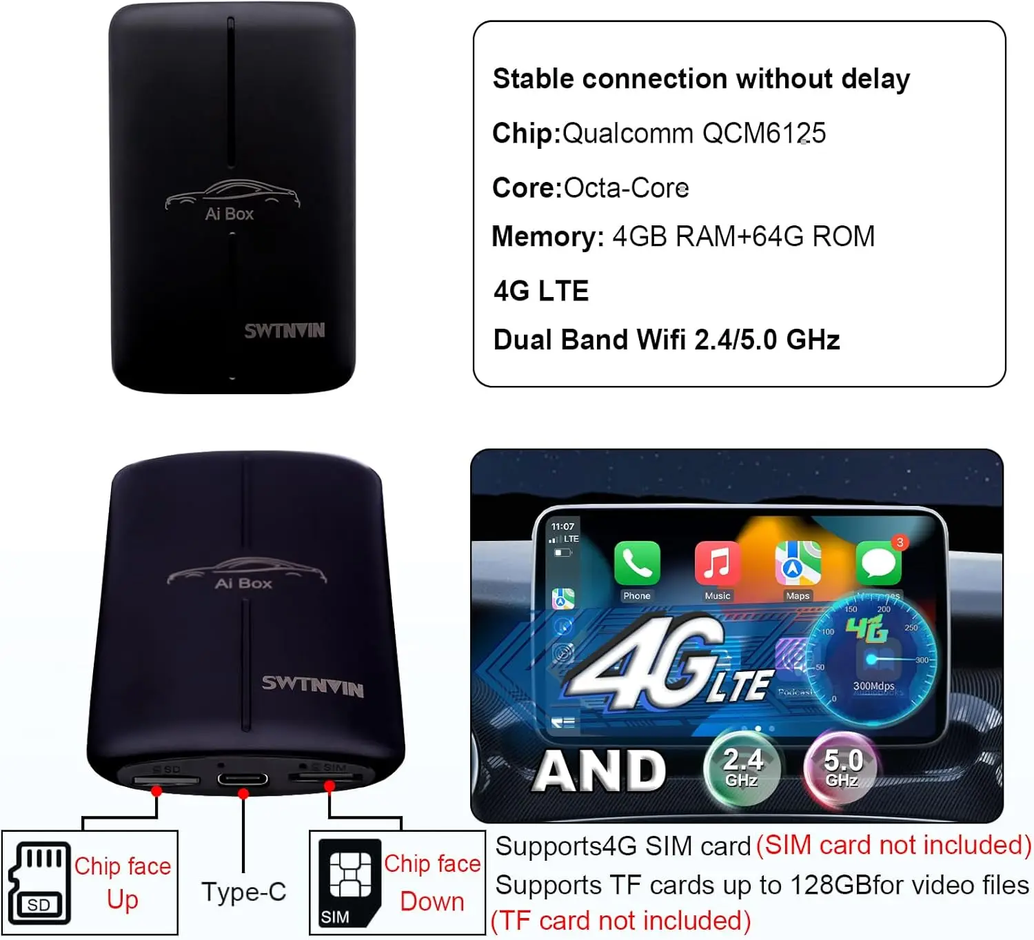 Android Car AI Box Wireless Carplay Adapter Streaming Box Android Auto Support Netflix YouTube Multi-functional Car Accessories
Android Car AI Box Wireless Carplay Adapter Streaming Box Android Auto Support Netflix YouTube Multi-functional Car Accessories