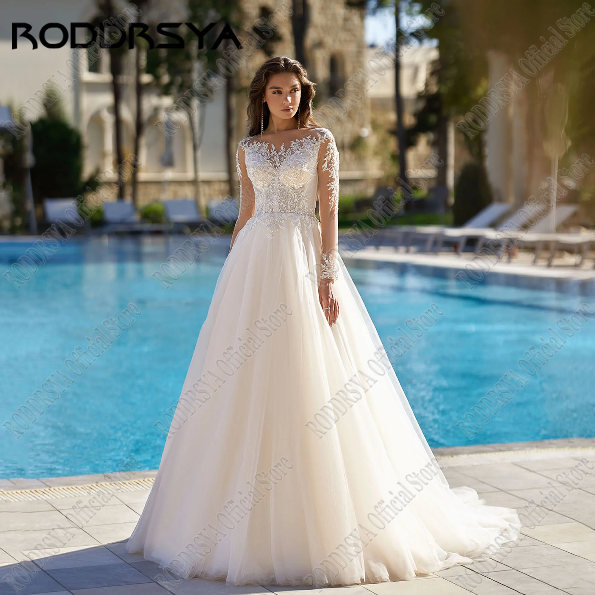 RODDRSYA Customized Glitter Princess Wedding Dresses For Women Long Sleeve Shinny Scoop Neck Bridal Gown 2025 Vestido De Novia
RODDRSYA Customized Glitter Princess Wedding Dresses For Women Long Sleeve Shinny Scoop Neck Bridal Gown 2025 Vestido De Novia