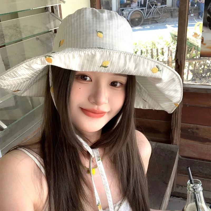 Japanese Sweet Plaid Flower Embroidery Bucket Hat Spring and Summer Outdoor Vacation Large Brim Shade Sun Caps for Women's
Japanese Sweet Plaid Flower Embroidery Bucket Hat Spring and Summer Outdoor Vacation Large Brim Shade Sun Caps for Women's