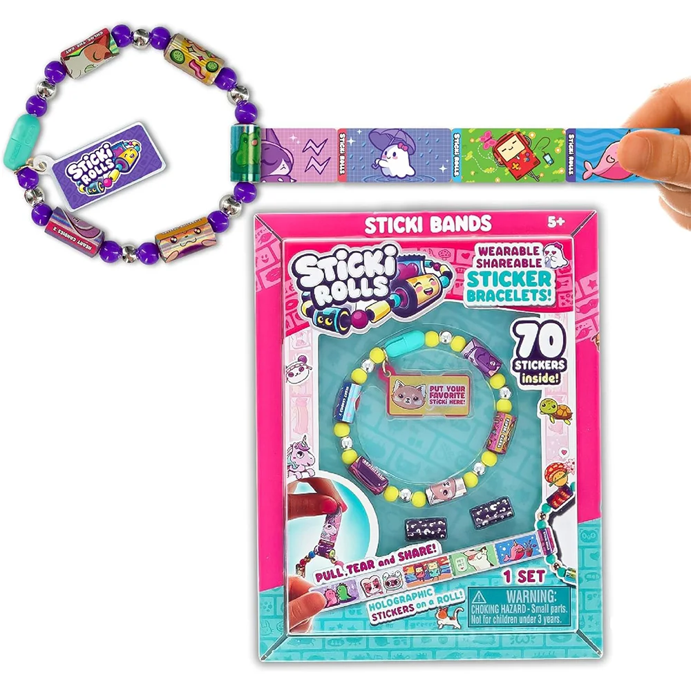 STICKI ROLLS - Wearable & Shareable Sticker Toy Bracelet | Includes 70 Mini Stickers | 2 Mystery Reveal Sticki Rolls | Assorted
STICKI ROLLS - Wearable & Shareable Sticker Toy Bracelet | Includes 70 Mini Stickers | 2 Mystery Reveal Sticki Rolls | Assorted