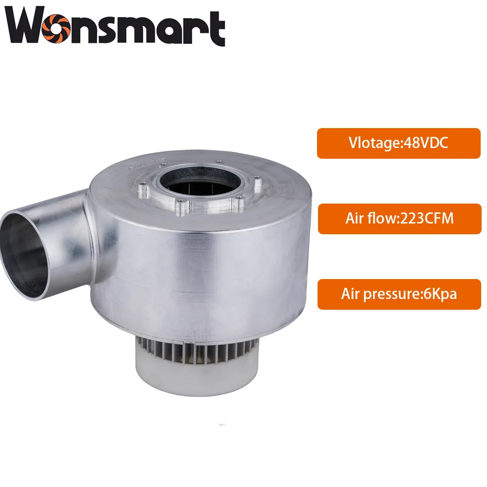 Wonsmart 460m3/h 48VDC Electric Turbo 270CFM air Brushless Centrifugal Blower High Speed Fan Blower
Wonsmart 460m3/h 48VDC Electric Turbo 270CFM air Brushless Centrifugal Blower High Speed Fan Blower