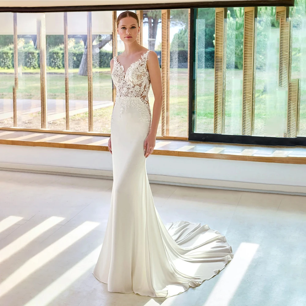 Wedding Dress V Neck Appliques Mermaid Bride Dress Elegant Bride Gowns Lace Applique Bridal Gown Formal Wedding Dress Bride Gown
Wedding Dress V Neck Appliques Mermaid Bride Dress Elegant Bride Gowns Lace Applique Bridal Gown Formal Wedding Dress Bride Gown