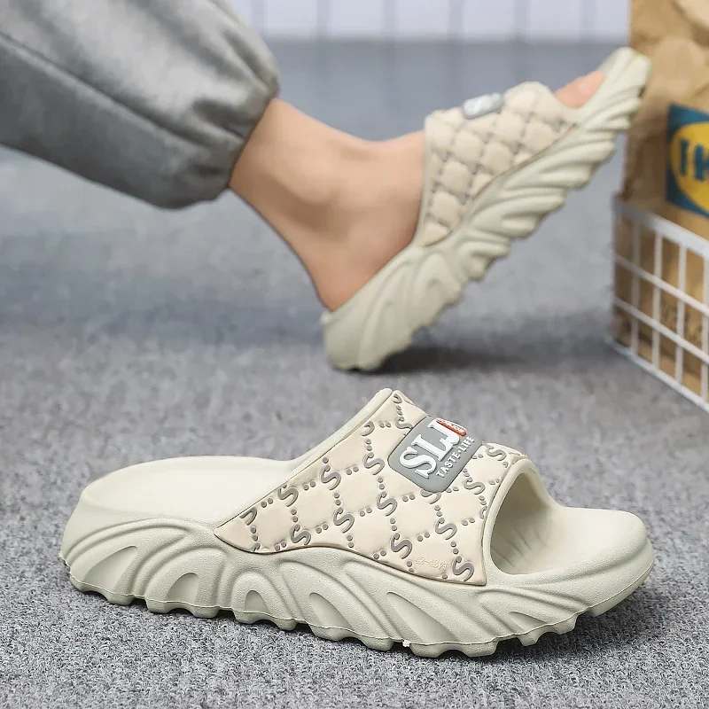 Ultra Light Letter Men Slippers Slides Men Thick Sole Summer Beach Slides Bathroom Anti Slip Slipper Soft Sandals Simplicity
Ultra Light Letter Men Slippers Slides Men Thick Sole Summer Beach Slides Bathroom Anti Slip Slipper Soft Sandals Simplicity