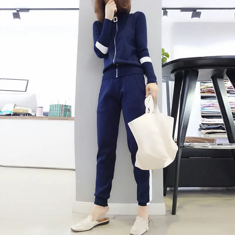 Autumn Women's Long sleeve Knitted Suit Cashmere Sweater + Pants Women Two piece set Spring 2023 Casual
Autumn Women's Long sleeve Knitted Suit Cashmere Sweater + Pants Women Two piece set Spring 2023 Casual