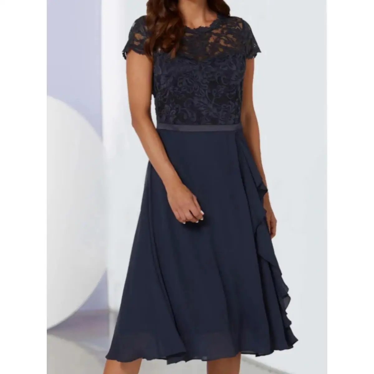 Fashionable Lace Splice Short Sleeve round Neck Dress Summer Style Women's Dress Citywalk Three-quarter Sleeve Other 100% Mat...
Fashionable Lace Splice Short Sleeve round Neck Dress Summer Style Women's Dress Citywalk Three-quarter Sleeve Other 100% Mat...
