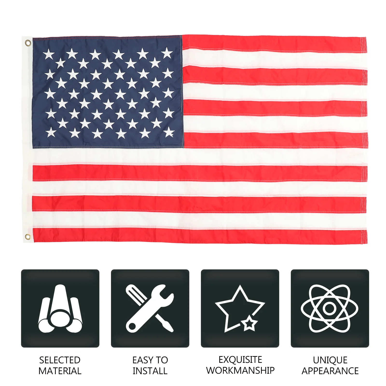 Embroidered American Flag Decoration Hanging Banner Party Decor Durable Festive Bunting Independence Day Home Hotel 
Embroidered American Flag Decoration Hanging Banner Party Decor Durable Festive Bunting Independence Day Home Hotel