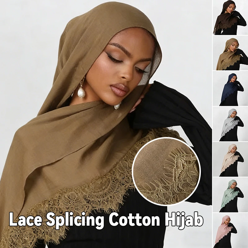 1pc Ramadan Rayon Cotton Modal Hijab Scarf Lace Splicing Turban Breathable Shawl Scarf Headscarf Women Hijabs
1pc Ramadan Rayon Cotton Modal Hijab Scarf Lace Splicing Turban Breathable Shawl Scarf Headscarf Women Hijabs