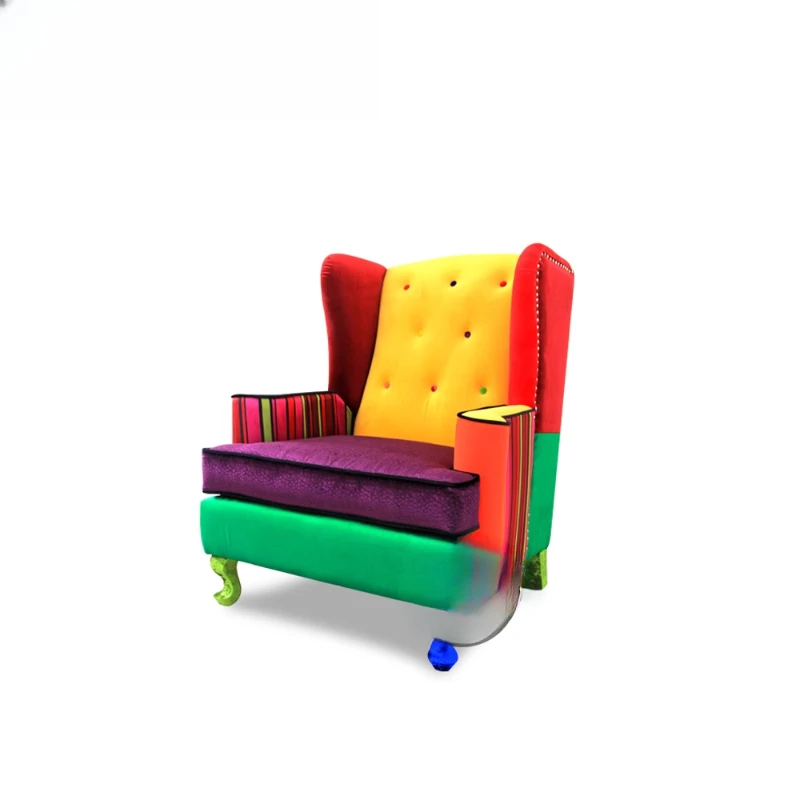 European fabric tiger chair solid wood legs American contrasting color retro single sofa
European fabric tiger chair solid wood legs American contrasting color retro single sofa