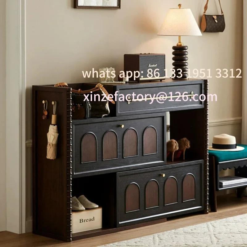 Solid wood shoe cabinet, household small apartment door storage integrated wall cabinet entry retro corner locker
Solid wood shoe cabinet, household small apartment door storage integrated wall cabinet entry retro corner locker