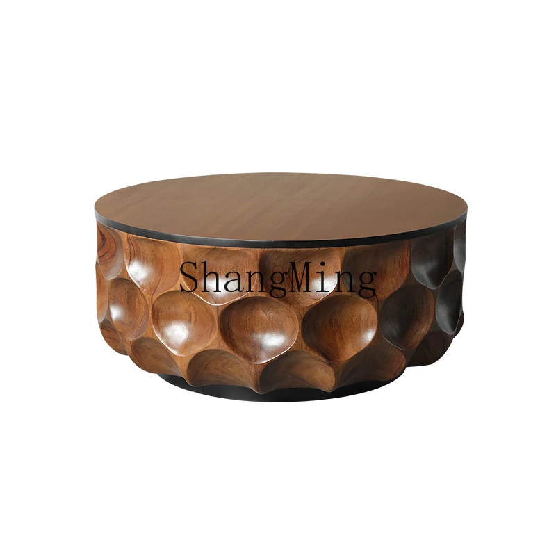 CL medieval art coffee table light luxury high-end coffee round coffee table solid wood low
CL medieval art coffee table light luxury high-end coffee round coffee table solid wood low