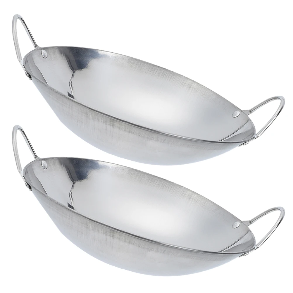 2pcs Stainless Steel Pan Large Cooking Pot Double Handle for Hot Pot Kitchen Wok Anti Overflow Tripod Stove Pans
2pcs Stainless Steel Pan Large Cooking Pot Double Handle for Hot Pot Kitchen Wok Anti Overflow Tripod Stove Pans