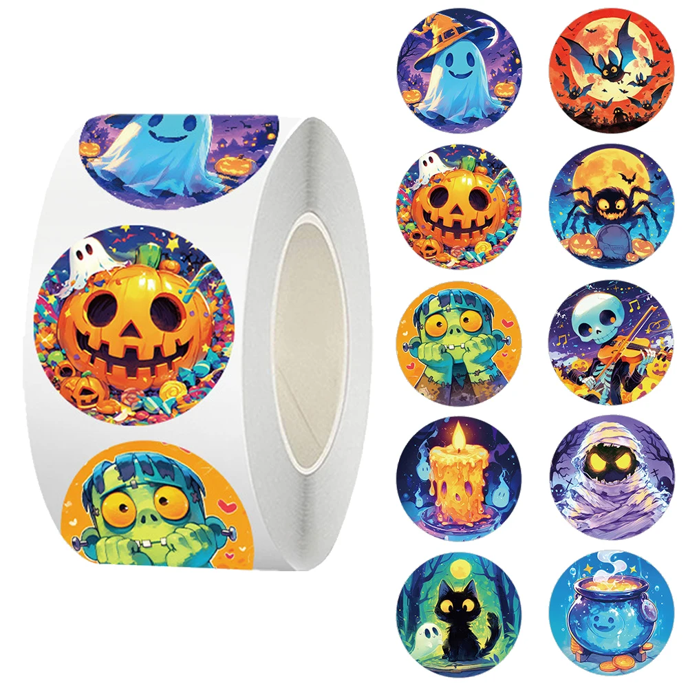 500pcs/Roll Cartoon Halloween Aesthetic Sealing Stickers Cute Ghost Decal Decoration DIY Laptop Notebook Kid Reward Sticker Gift
500pcs/Roll Cartoon Halloween Aesthetic Sealing Stickers Cute Ghost Decal Decoration DIY Laptop Notebook Kid Reward Sticker Gift