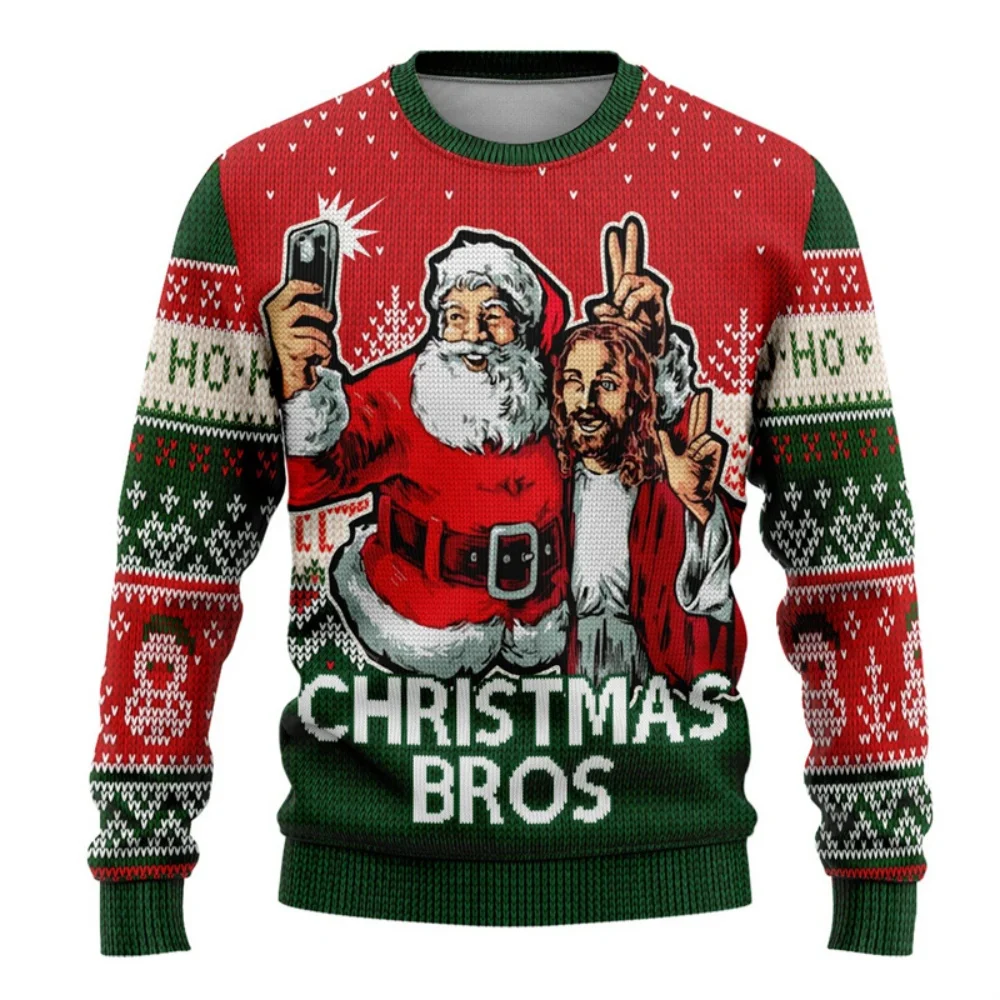 Ugly Christmas Sweater for Men Women Funny Cartoon Santa Claus Jesus Graphic Crew Neck Sweatshirt New Year Holiday Pullover Tops
Ugly Christmas Sweater for Men Women Funny Cartoon Santa Claus Jesus Graphic Crew Neck Sweatshirt New Year Holiday Pullover Tops