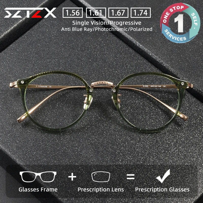 Очки SZTZX Fashion: Ультралегкие, с защитой от синего света, овальная оправа из ацетата, титановые дужки, для прогрессивных линз при близорукости
Очки SZTZX Fashion: Ультралегкие, с защитой от синего света, овальная оправа из ацетата, титановые дужки, для прогрессивных линз при близорукости