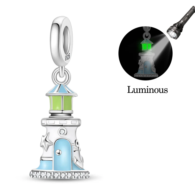 New 925 Sterling Silver Glow Lighthouse Charms Bead CZ Zircon Dangle Fit 3mm Original Bracelet DIY Women Birthday Party Jewelry
New 925 Sterling Silver Glow Lighthouse Charms Bead CZ Zircon Dangle Fit 3mm Original Bracelet DIY Women Birthday Party Jewelry