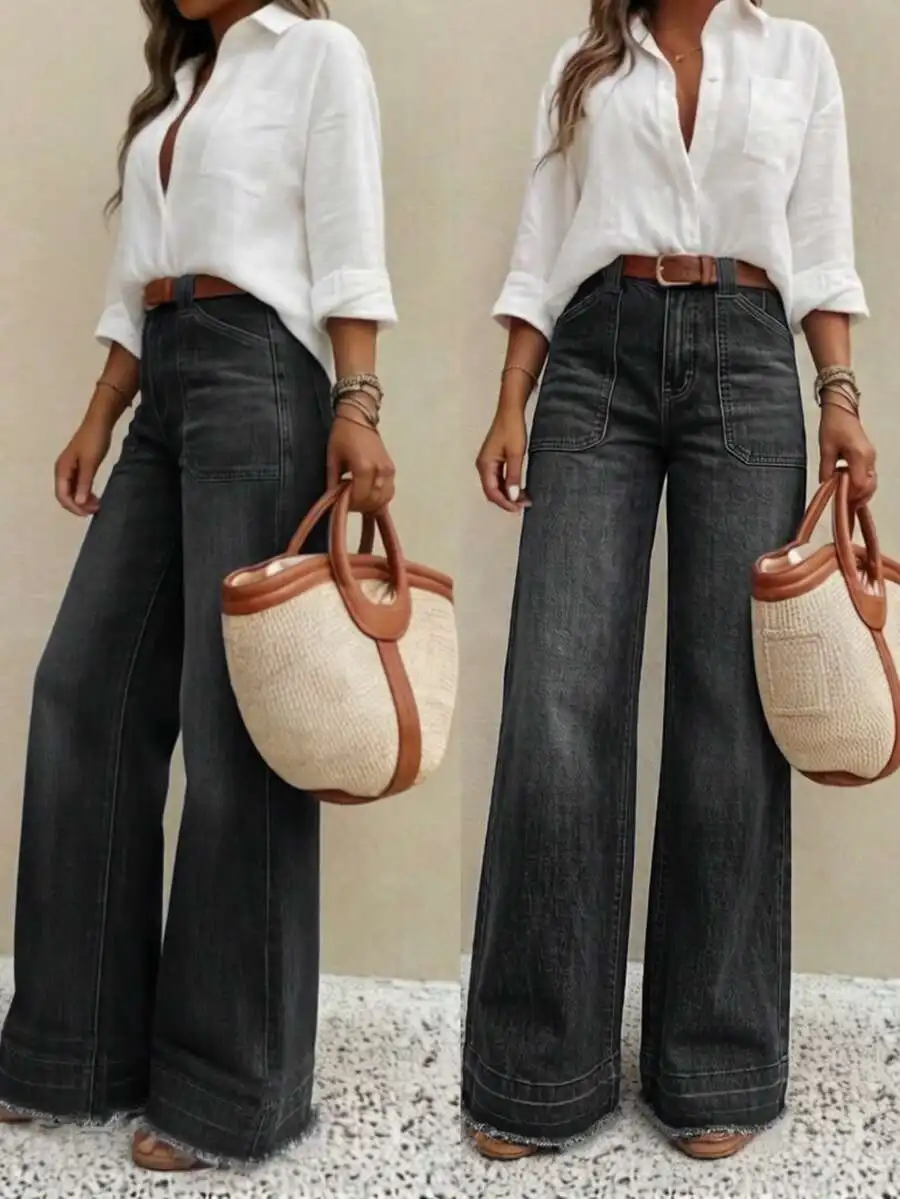 Women’s Relaxed Fit Wide Leg Denim Jeans, Breathable Casual Trousers For Year-Round Comfort, Spring To Winter Wear
Women’s Relaxed Fit Wide Leg Denim Jeans, Breathable Casual Trousers For Year-Round Comfort, Spring To Winter Wear