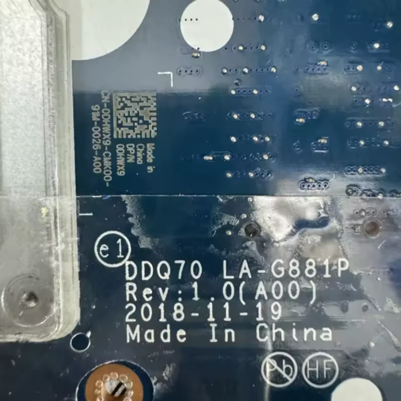DDQ70 LA-G881P For D ELL Alienware Area-51M 51M R1 CN-0F1CCX CN-0DHWX9 Laptop Motherboard Mainboard 100% Fully Tested Working
DDQ70 LA-G881P For D ELL Alienware Area-51M 51M R1 CN-0F1CCX CN-0DHWX9 Laptop Motherboard Mainboard 100% Fully Tested Working