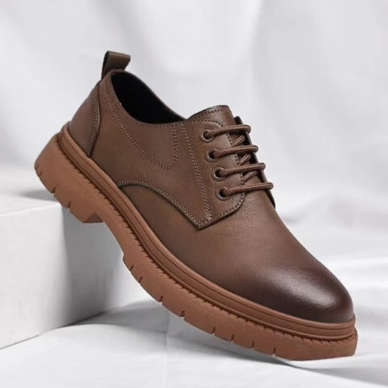 New Man's Leather Business Casual Shoes Spring Autumn Thick Sole Non Slip High Quality Low Top Lace Up Round Toe Work Shoes
New Man's Leather Business Casual Shoes Spring Autumn Thick Sole Non Slip High Quality Low Top Lace Up Round Toe Work Shoes